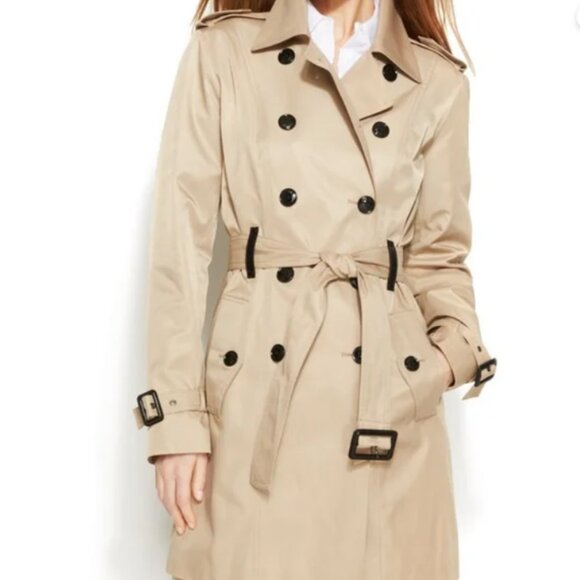 Michael Kors Classic Tan Double-Breasted Belted Trench Coat Streetwear Size XXL - Picture 1 of 16
